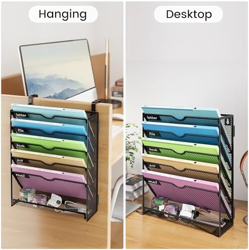 Hanging Wall File Organizer 6-Tier Wall Mount Mail Organizer