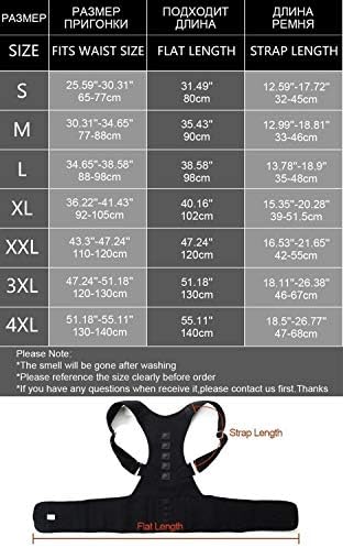 DSMYYXGS Adjustable Magnetic Posture Corrector Corset Back Brace Back Belt Lumbar Support Straight Corrector for Men Women S-XXL (Color : Black, Size : XL)
