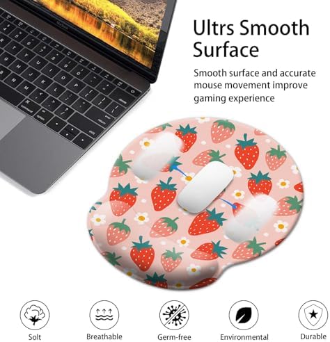 Gaming Mouse Pad Wrist Support,Ergonomic Mouse Pad with Wrist Rest,Comfortable Mousepad with Smooth Wrist Rest,Pain Relief Mouse Pads for Non-Slip Base,Computer,Laptop,Office，Home