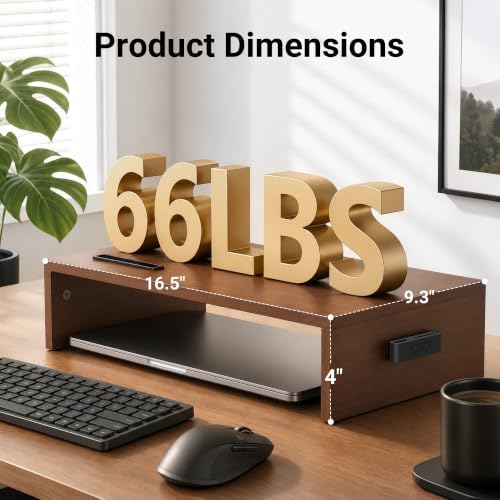 BONTEC Monitor Stand Riser with Cellphone Holder & Cable Management