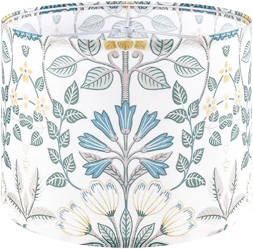 GO&SO Lamp Shades 1Pc,16" D x 10" H,Large Drum Lamp Shade,Blue Green Floral
