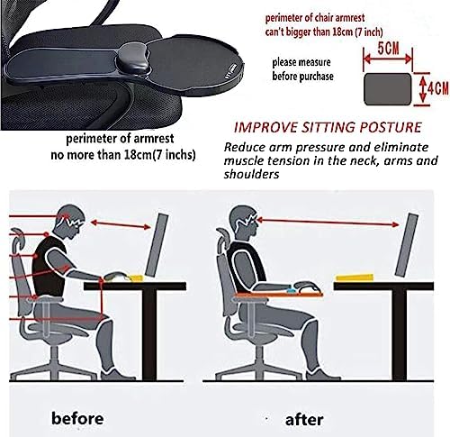LL-COEUR Memory Foam Arm Support Wrist Rest for Table and Chair, Ergonomic Armrest Desk Extender, Multifunctional Computer Mouse Pad (Black)