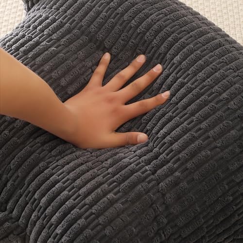Large Reading Pillow for Sitting Up with Arms,Gray Corduroy