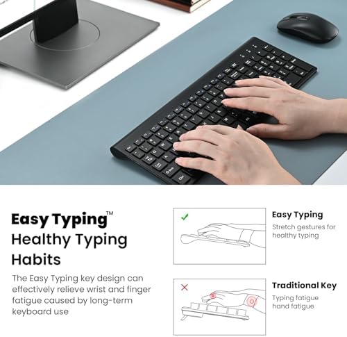 cimetech Wireless Keyboard and Mouse Combo - Matte Black