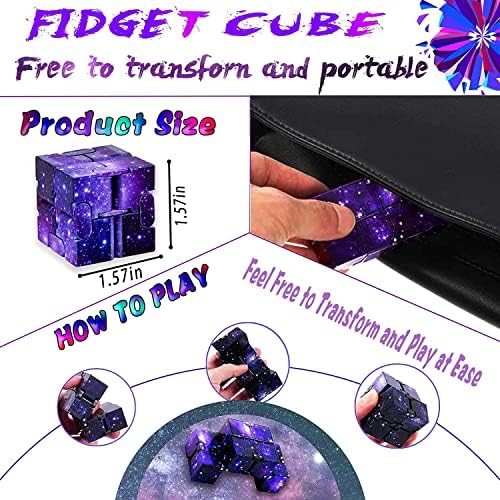 5PC Fidget Toys Adults Set Fidgets for Classroom Must Have Autism Sensory Pack Figette Cube ADHD Special Treasure Prize Tool Stress Relief Desk Cool Gadget for Kid Easter Basket Stuffers for Teen Boys