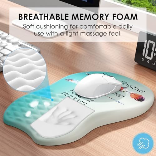 MROCO Ergonomic Mouse Pad with Wrist Support, 11.8 x 7.8 in, Feather Arrow