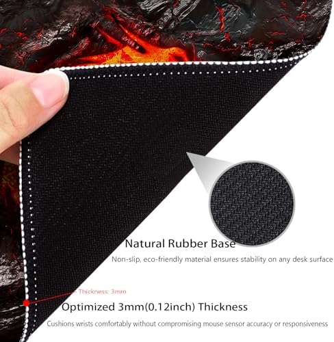 Abstract Lava Dragon Carving Molten Masterpiece Mouse Pad, Cute Desk Mat
