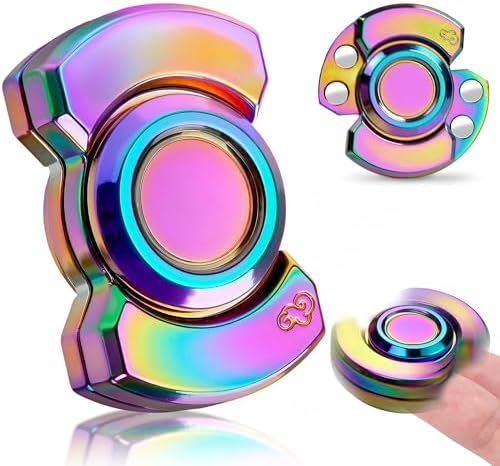 3-in-1 Fidget Spinner Toy for Adults Metal Slider Clicker Spinner Magnetic for Teen Boys Stress Anxiety Relief Autism ADHD Cool Stuff for Teenage Quiet Gadgets EDC Office Desk Toy for Men