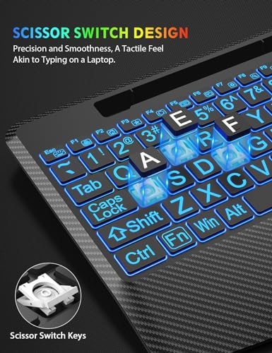 SABLUTE Wireless Keyboard and Mouse Combo, Large Print Backlit Scissor Keys