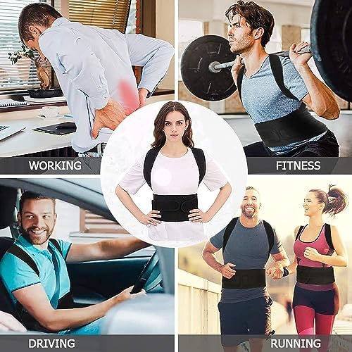 Posture Corrector for Women and Men, Adjustable Back Straightener Posture Corrector,Upper Lower Back Brace Support Belt for Men Women Body Neck Shoulder Trainer (L, Grey)