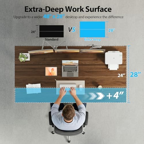Agilestic 63*28 Inch Height Adjustable Electric Standing Desk, Dark Walnut