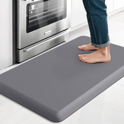 Kitchen Mat for Floor, Anti-Fatigue Mat Kitchen Rug, 17.3"x28"x0.8'', Grey