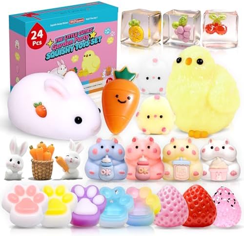 24Pack Taba Squishy Toys kit for Kids- Fidget Squeeze Toys Squishy Fun Box