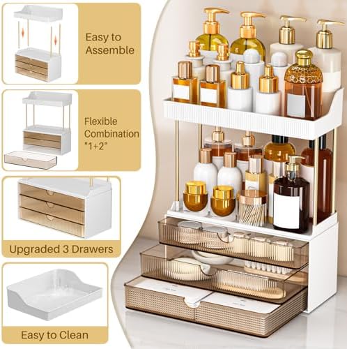 caktraie 2 Sets 5 Tier Acrylic Makeup & Bathroom Vanity Organizer
