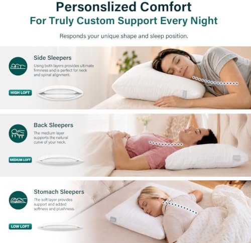 Nuzzle Pillow King Size Adjustable Neck Pillows,Soft Luxury Hotel Feel