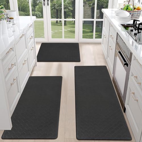 HEBE Anti Fatigue Kitchen Rugs Set of 3, Cushioned Kitchen Mats for Floor