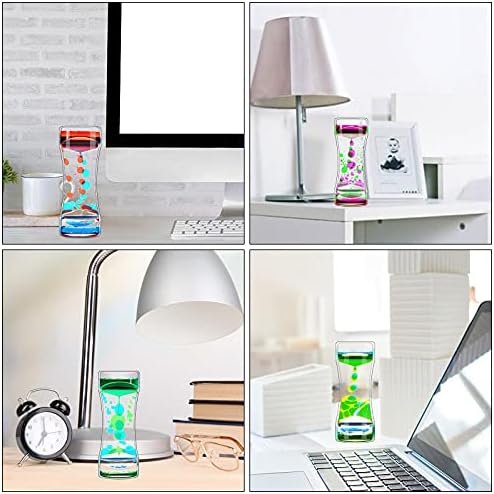Liquid Motion Bubbler Timer Pack of 10 Great Desktop Colorful Hourglass Liquid Bubbler Small Calming Relaxing Toys Sensory Anxiety Autism ADHD Fidget Toys (10 Pack, Rainbow)