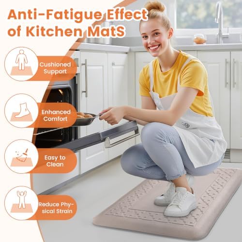 4/5 Inch Thicker Kitchen Mats Anti Fatigue Comfort Mat Standing Desk Rugs