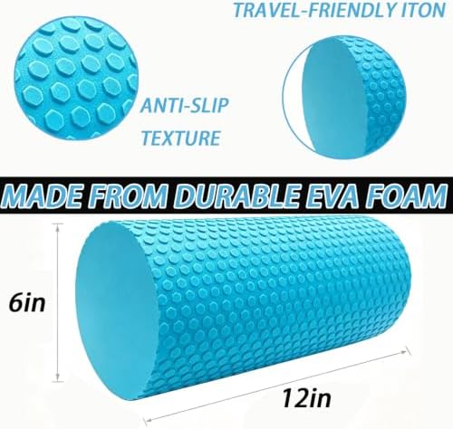 Foam Roller for Exercise, Pilates, Back Physical Therapy, 12" X 6" Round