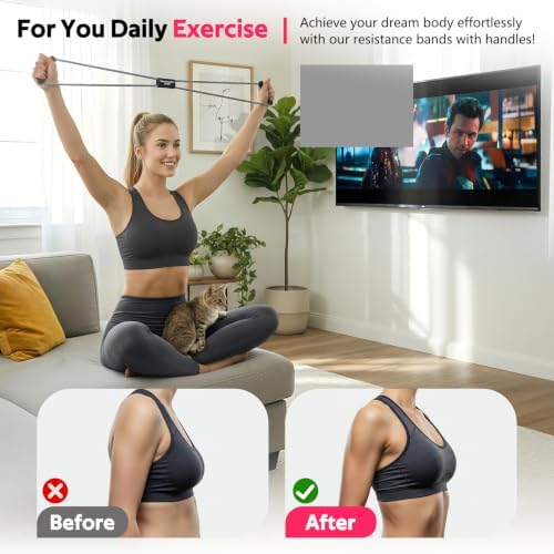 Resistance Bands with Handles, Figure 8 Fitness Bands, Exercise Bands Set
