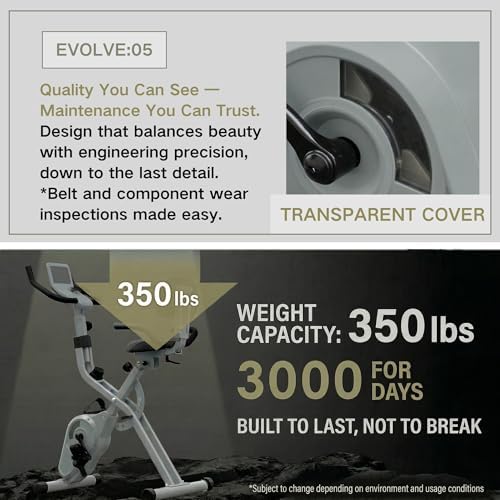 BARWING Stationary Exercise Bike for Home Workout, 5 IN 1 Foldable Indoor Cycling Bike for Seniors, 350LB Capacity, 16-Level Magnetic Resistance, Seat Backrest Adjustments