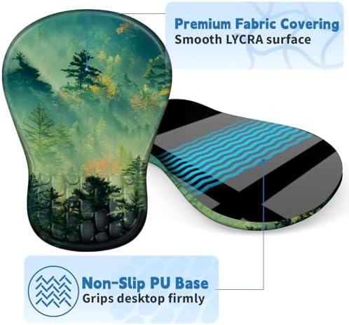 YIWEI Ergonomic Mouse Pad with Wrist Rest for Carpal Tunnel Pain Relief