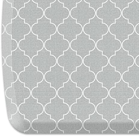 GelPro Elite Premier Anti-Fatigue Kitchen Comfort Floor Mat, 20x48, Lattice Light Grey Stain Resistant Surface with Therapeutic Gel and Energy-Return Foam for Health & Wellness