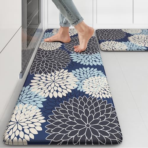 KIMODE Anti Fatigue Kitchen Mats 2PCS Kitchen Mat for Floor Cushioned
