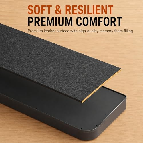 Keyboard Wrist Rest with Partition Storage Box,PU 15 Inch Mechanical Keyboard Palm Support for 98-Key Setup and Office Desk, Ergonomic Typing Pad