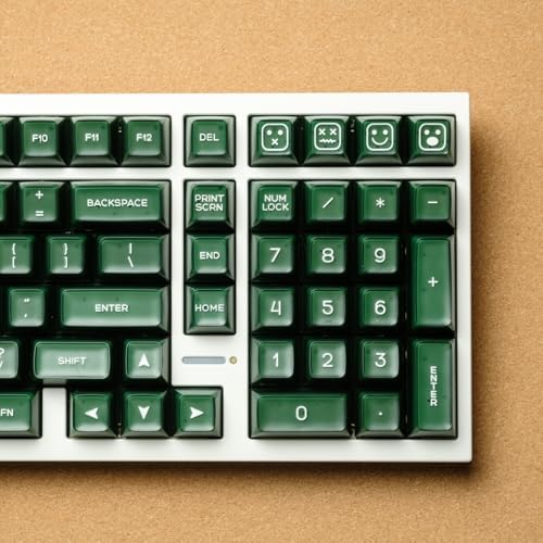 ULTRAEQUIP Emerald Jade Keycaps 142 Keys Double Shot PBT Keycaps RSA Profile, Translucent Green Shine Through, Custom Set for ISO ANSI 60, 75, 80, 95, 100% Mechanical Keyboard