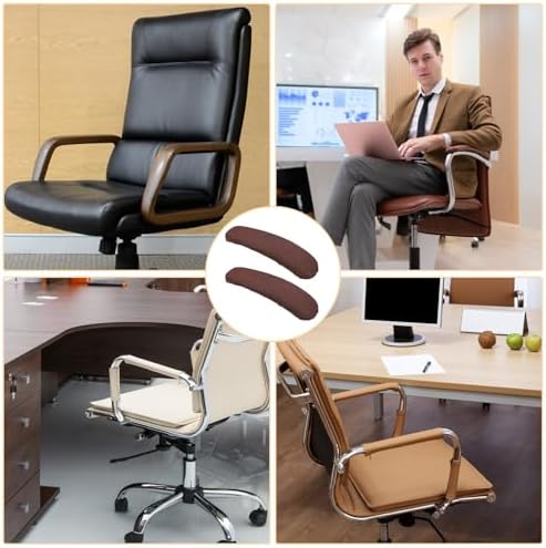 Vin Beauty Office Chair Armrest Covers, 2Pcs Office Removable Arm Rest Covering, Elastic Chair Armrest Covers, Office Seat Hand Rest Protector, Arm Covers Protectors for Office Chair(Coffee)