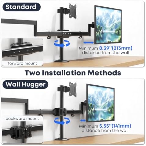 Triple Monitor Mount for 20"-32" Screens, 19.8 lbs per Arm