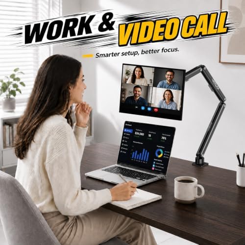 Urmust Magnetic Portable Monitor Stand, VESA & Magnetic 2-in-1 iPad Stand L