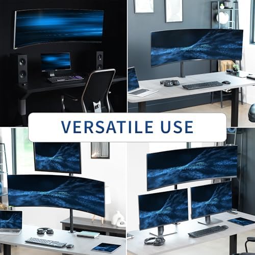 VIVO Black Pole Bracket Monitor Mount, Up to 49" Ultrawides, MOUNT-POLE49U