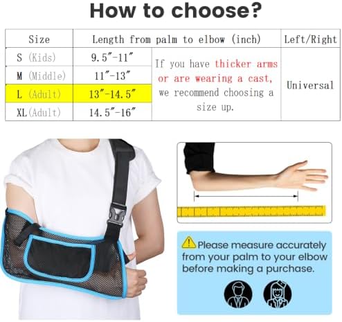 mosago Arm Sling, Lightweight Breathable Mesh Shoulder Immobilizer, Large
