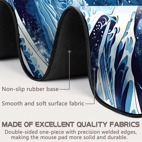 Mouse Pad Gaming - Desk Mat for Keyboard and Mouse - Large Mouse Pads for Desk, Gaming Mousepad with Non-Slip Base, Desks Pad (31.5" X 11.8") for Game, Office and Home