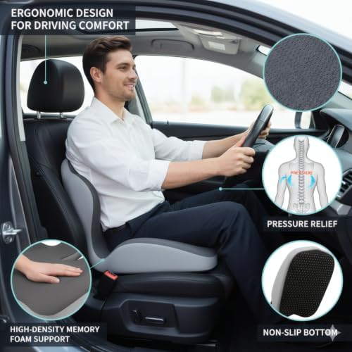 L-Shaped Memory Foam Seat Cushion for Car, Ergonomic Seat Cushion for Pain Relief, Premium, Anti-Slip Bottom, Universal Chair Cushion for Car Seat, Office Chair, Wheelchair, Gaming Chair
