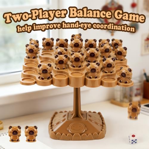 Capybara Balance Game Toy for Adult, Two-Player Balance Tree Game