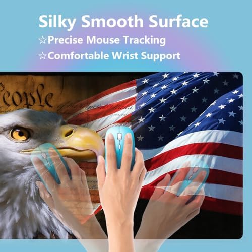 Patriotic Bald Eagle US Pride Flag Large Mouse Pad, We The People Desk Mat