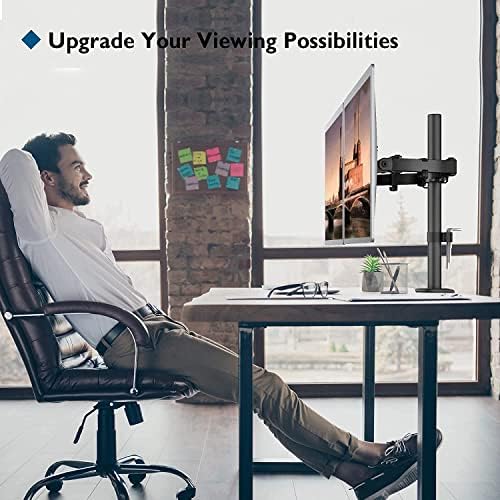 BONTEC Dual Monitor Desk Mount, 13-27 Inch, 22lbs, VESA 75x75/100x100,Black