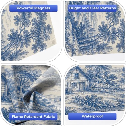 6 Pcs Fluorescent Light Covers for Ceiling Lights Woodland vintage Blue white Magnetic Light Filters Decorative for Classroom Office Hospital Home 4x2 Ft