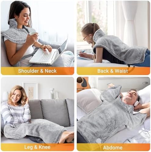Massaging Heating Pad for Neck and Shoulders and Back Pain Relief