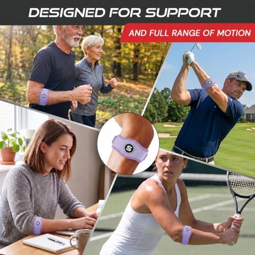 Sleeve Stars Tennis Elbow Brace Men & Women, 9"-23" (Pair/Light Purple)