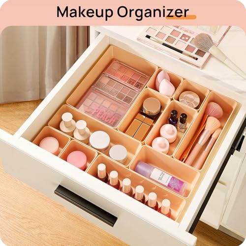 Vtopmart 25 Pack Plastic Drawer Organizers with Non-slip Rubber Pads