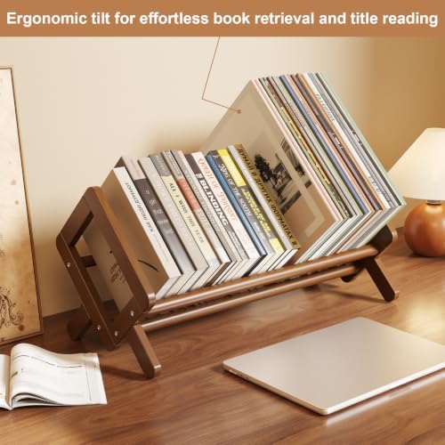 Premium Stable Desktop Bookshelf, Bamboo Under Desk Bookshelf, Book Rack