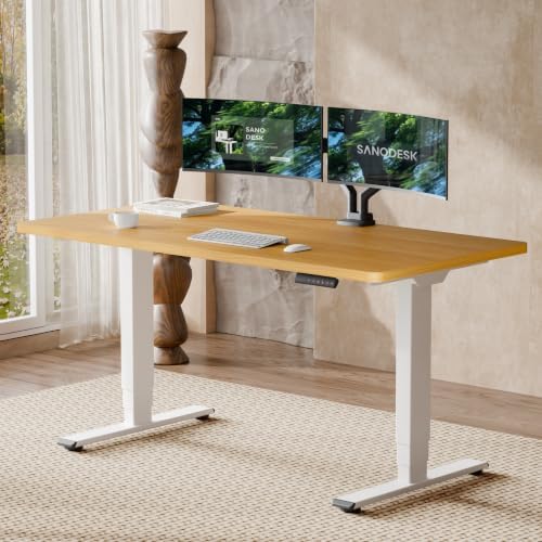 SANODESK Dual Motor Standing Desk 220lbs Height Adjustable Desk