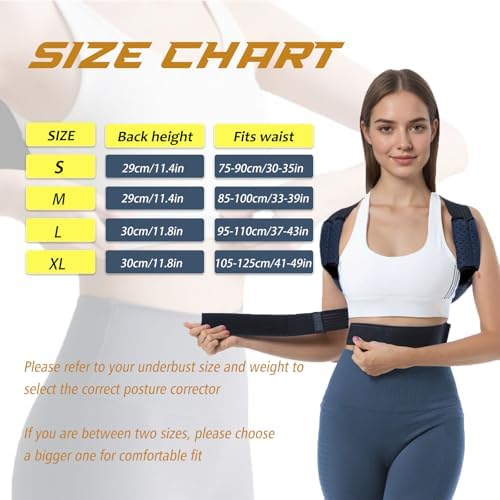 Posture Corrector for Women & Men, Adjustable Back Brace for Neck Shoulder Upper Back Pain Relief, Breathable Back Straightener with Clavicle Support - Strangulation-Free Design
