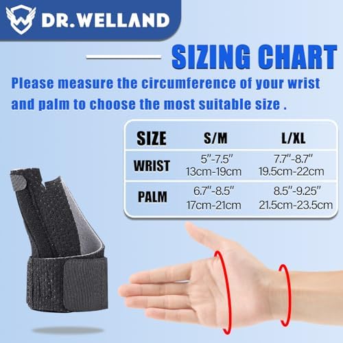 Reversible Thumb & Wrist Stabilizer splint for BlackBerry Thumb, Trigger Finger, Pain Relief, Arthritis, Tendonitis, Sprained and Carpal Tunnel Supporting, Lightweight and Breathable L/XL
