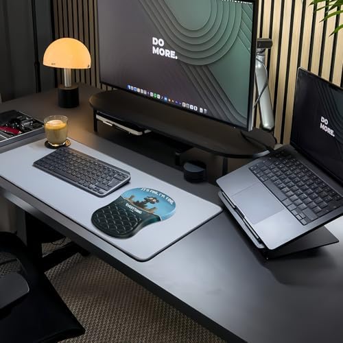 Ergonomic Mouse Pad Wrist Support with Massage Design,Funny Dog Wrist Rest Pain Relief Mousepad with Memory Foam,Mousepad for Wireless Mouse