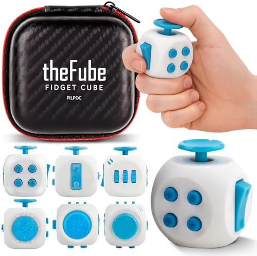 PILPOC theFube Fidget Cube Infinity Cube for Adults & Kids,(Pearl-Sapphire)
